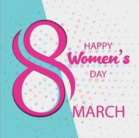 Happy women's day wish card, social post, 8 march international women's day post card vector