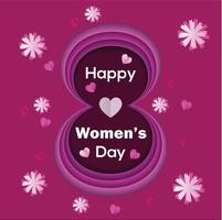 contento De las mujeres día deseo tarjeta, social correo, 8 marzo internacional De las mujeres día enviar tarjeta vector