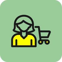 Woman Shopping Vector Icon Design