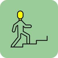 Person Climbing Stairs Vector Icon Design