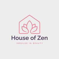 hotel beauty spa lotus flower logo design vector