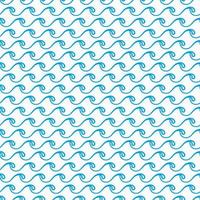 Blue ocean, sea waves seamless pattern background vector