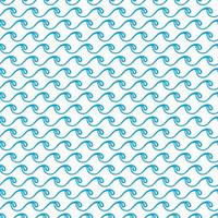 Blue ocean, sea waves seamless pattern background vector