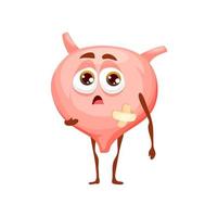 Bladder sick body organ character, urinary system vector