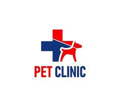 Pet clinic symbol, veterinary doctor or shop icon vector