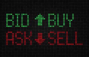 Stock exchange board arrows on electronic display vector