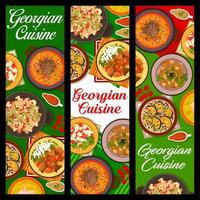 Georgian cuisine restaurant food vertical banners vector