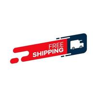 Goods free delivery service, parcel shipping icon vector