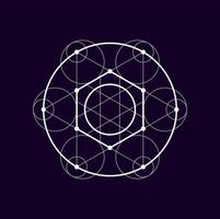 Round shape geometric mystic boho design element vector