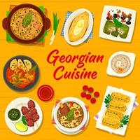 georgiano cocina comidas menú cubrir vector modelo