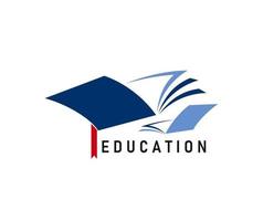 Education icon with opened book or textbook vector