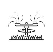 Lawn water sprinkler, irrigation system icon vector