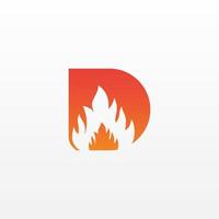 Flame Letter D Logo Design Vector Template. Beautiful Logotype Design For Fire Flames Company Branding.