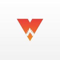 Flame Letter V Logo Design Vector Template. Beautiful Logotype Design For Fire Flames Company Branding.