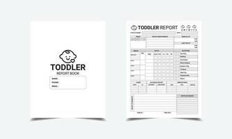 Toddler Report Book kdp interior vector