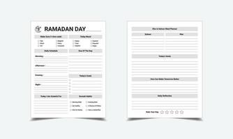Ramadan Planner and Journal for KDP interior. Ramadan activity and fasting experience tracker. vector