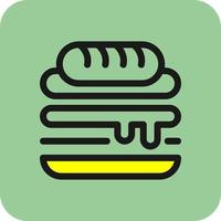 Cuban Sandwich Vector Icon Design