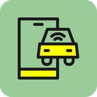 Connected Vehicle Vector Icon Design