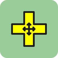Four Way Intersection Vector Icon Design