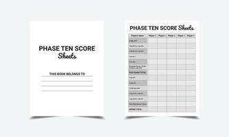 fase web 10 Puntuación sábana cuaderno planificador modelo diseño para bajo contenido kdp interior vector