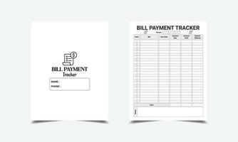 Monthly Bill Payment Tracker kdp interior vector