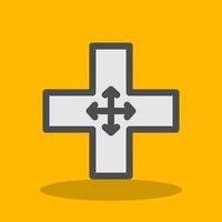 Four Way Intersection Vector Icon Design