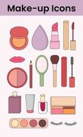 maquillaje embalaje icono ilustración para mujer vector