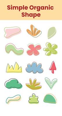 Simple organic shape, modern abstract art design pastel colors