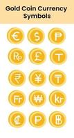 International currency coins as a means of buying and selling transactions and business vector