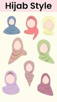 mujer hijab estilo icono ilustración, islámico tema. vector