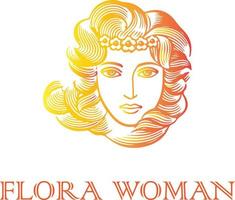 flora mujer logo vector archivo