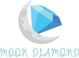 Luna diamante logo vector archivo