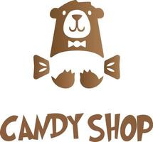 caramelo tienda oso logo vector archivo