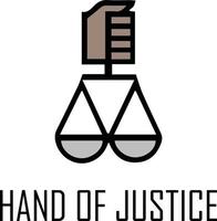 mano de justicia logo vector archivo