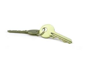 steel key with ring in business concept photo