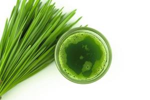 top view of wheat grass juice photo