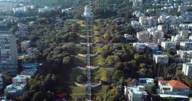 antenne visie van Haifa tuinen in Israël video