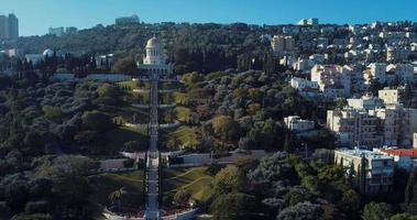 antenne visie van Haifa tuinen in Israël video