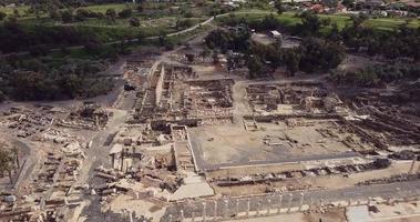 Top view of the Ancient Scythopolis in Beit Shean, Israel video