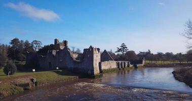 Aerial View Of The Ruins Of Desmond Castle Adare, Ireland video