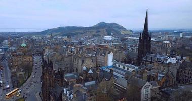 Edinburgh stad centrum, antenne visie video