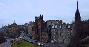 Edinburgh city centre, aerial view video