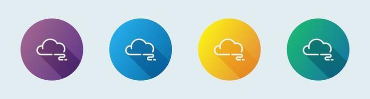 Foggy line icon in flat design style. Weather signs vector illustration.