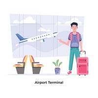 Trendy Airport Terminal vector