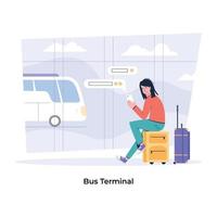 Trendy Bus Terminal vector