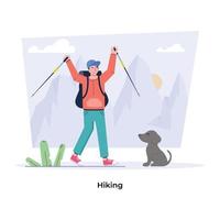 Trendy Hiking Concepts vector