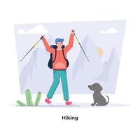 Trendy Hiking Concepts vector