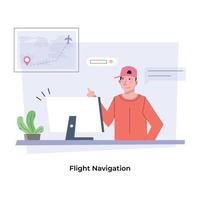 Trendy Flight Navigation vector