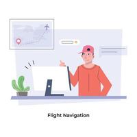 Trendy Flight Navigation vector