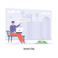 Trendy Smart City vector